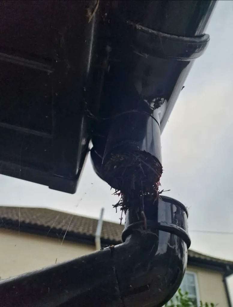 A downpipe packed solid. Cleared and checked before I left.