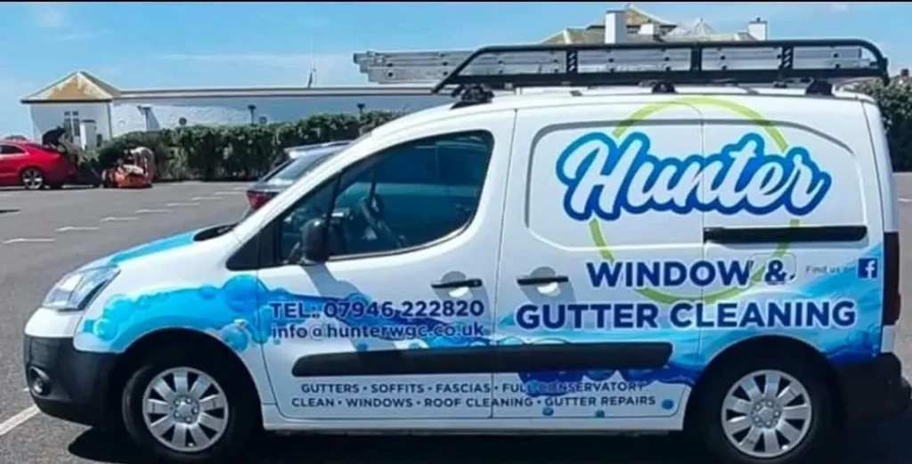 The Hunter Window & Gutter Cleaning van
